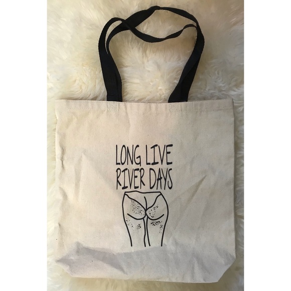 canvas tote “river days” with black handles new - Picture 2 of 4